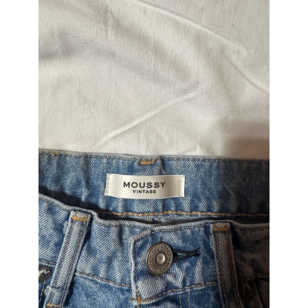 Moussy Vintage High Waisted Straight Leg Distressed Jeans Blue Size 25 025ESC11